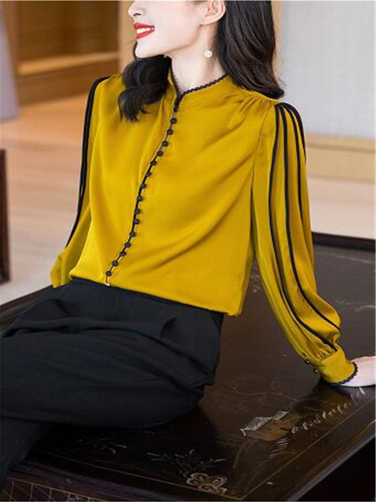The Genevieve Satin Blouse