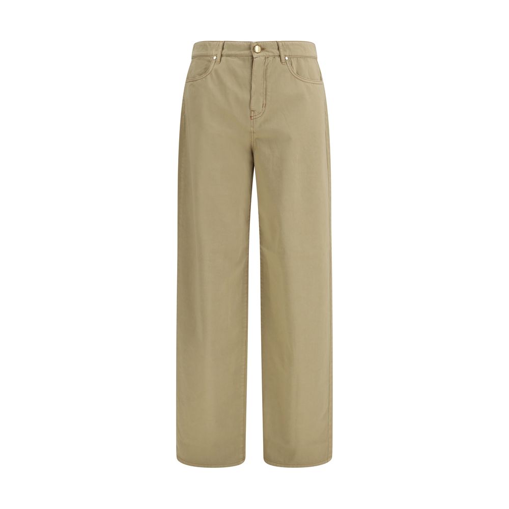 Max Mara Beige Cotton Casual Pants