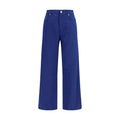 S Max Mara Blue Cotton Casual Pants
