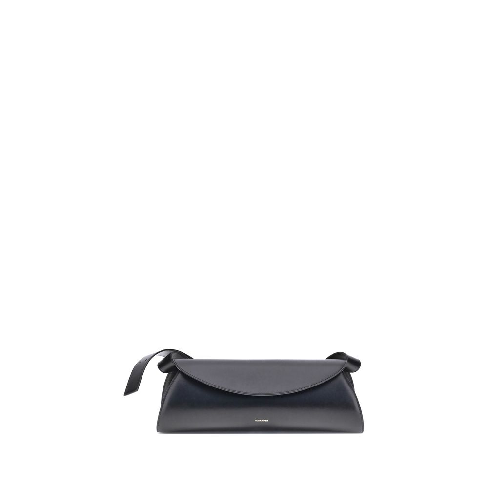 Jil Sander Cannolo Grande Bag in Black Calf Leather