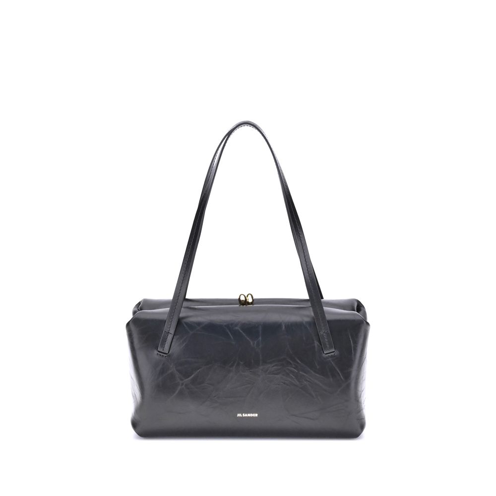 Jil Sander Goji Pillow Small Bag in Black Calf Leather