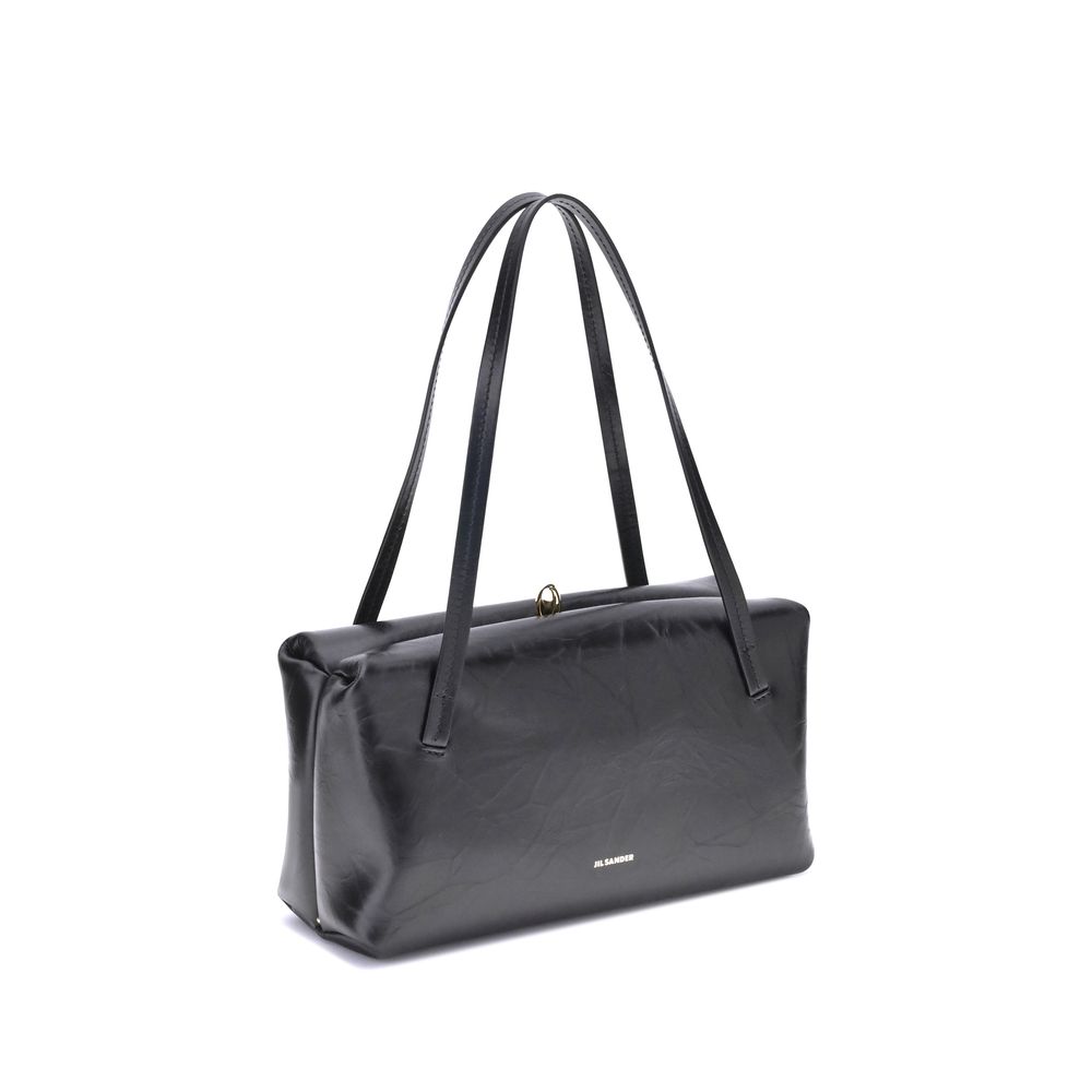 Jil Sander Goji Pillow Small Bag in Black Calf Leather
