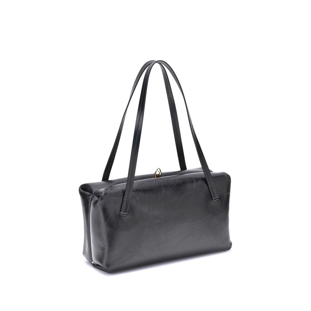 Jil Sander Goji Pillow Small Bag in Black Calf Leather