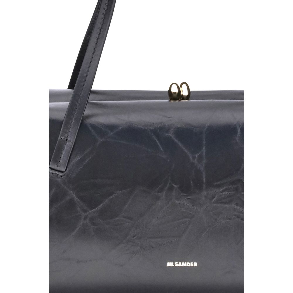 Jil Sander Goji Pillow Small Bag in Black Calf Leather