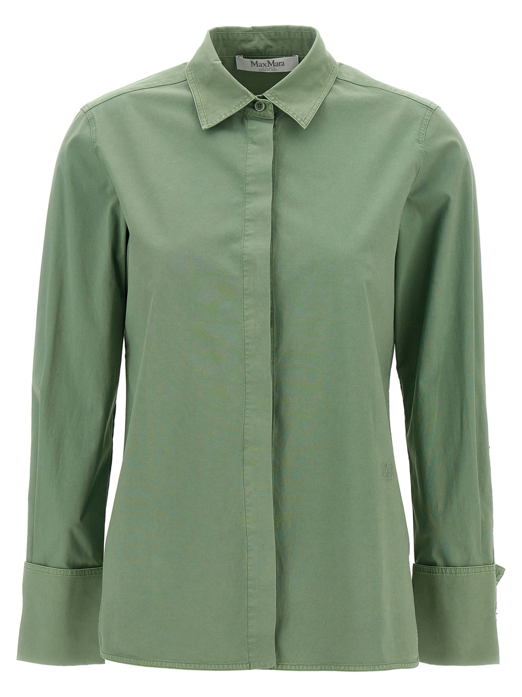 Max Mara Francia Stretch Cotton Shirt in Green