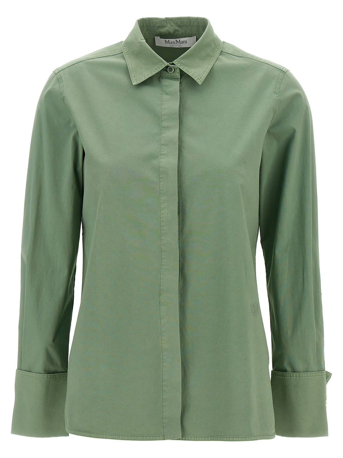 Max Mara Francia Stretch Cotton Shirt in Green