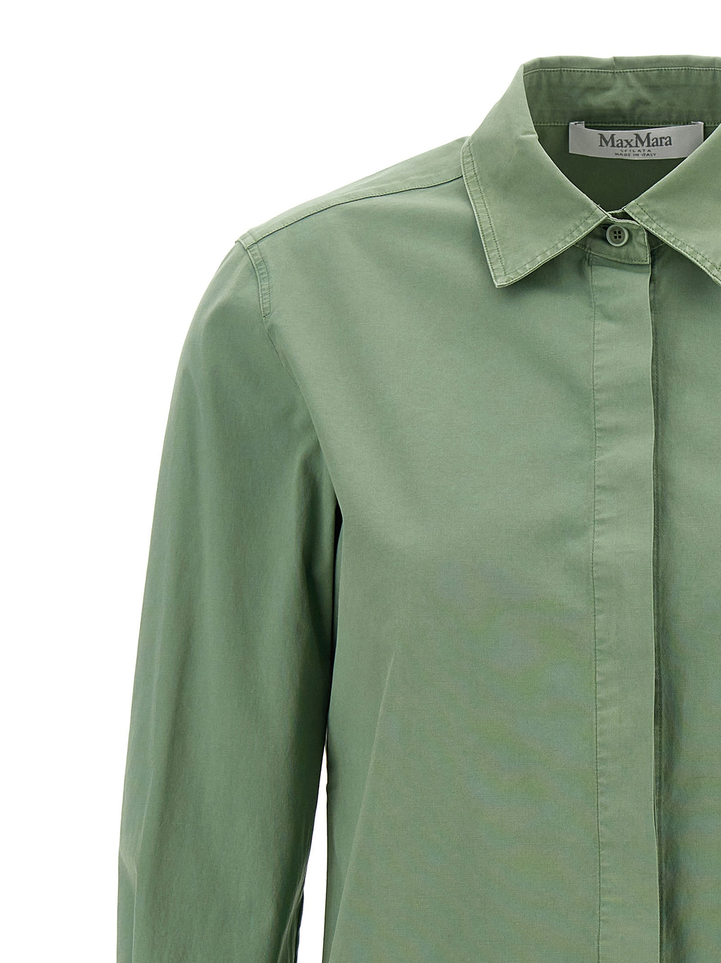 Max Mara Francia Stretch Cotton Shirt in Green
