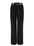 Maison Margiela Taped Wide-Leg Trousers in Black Cupro