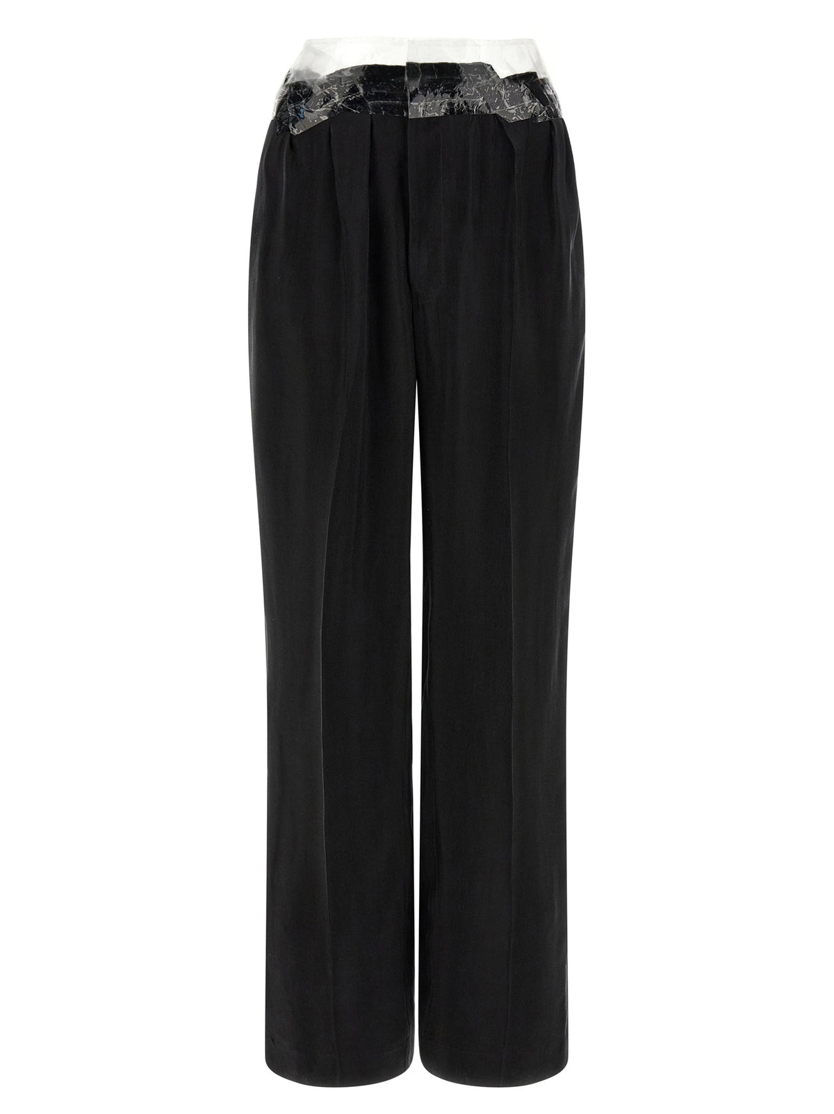 Maison Margiela Taped Wide-Leg Trousers in Black Cupro