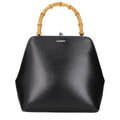Jil Sander Structured Top-Handle Bag in Black Leather
