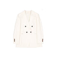 Brunello Cucinelli Double-Breasted Blazer in White Viscose and Wool