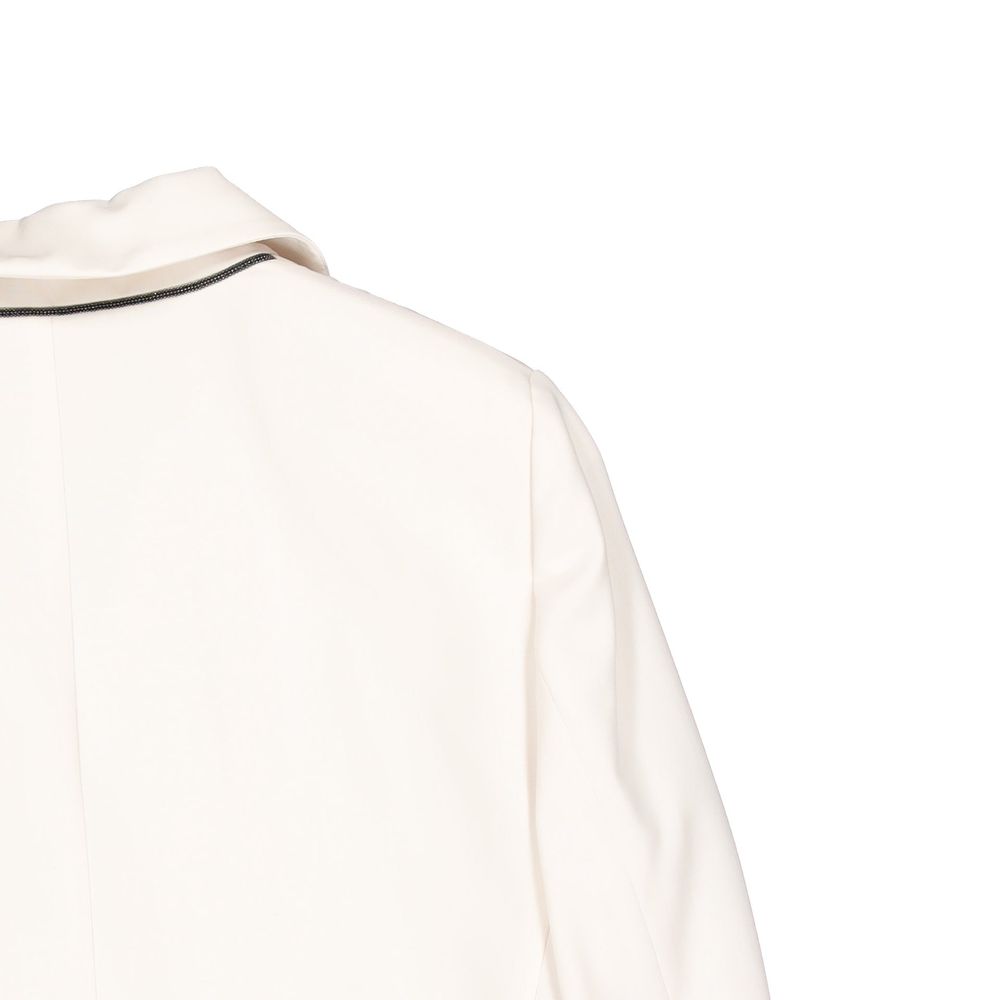Brunello Cucinelli Double-Breasted Blazer in White Viscose and Wool