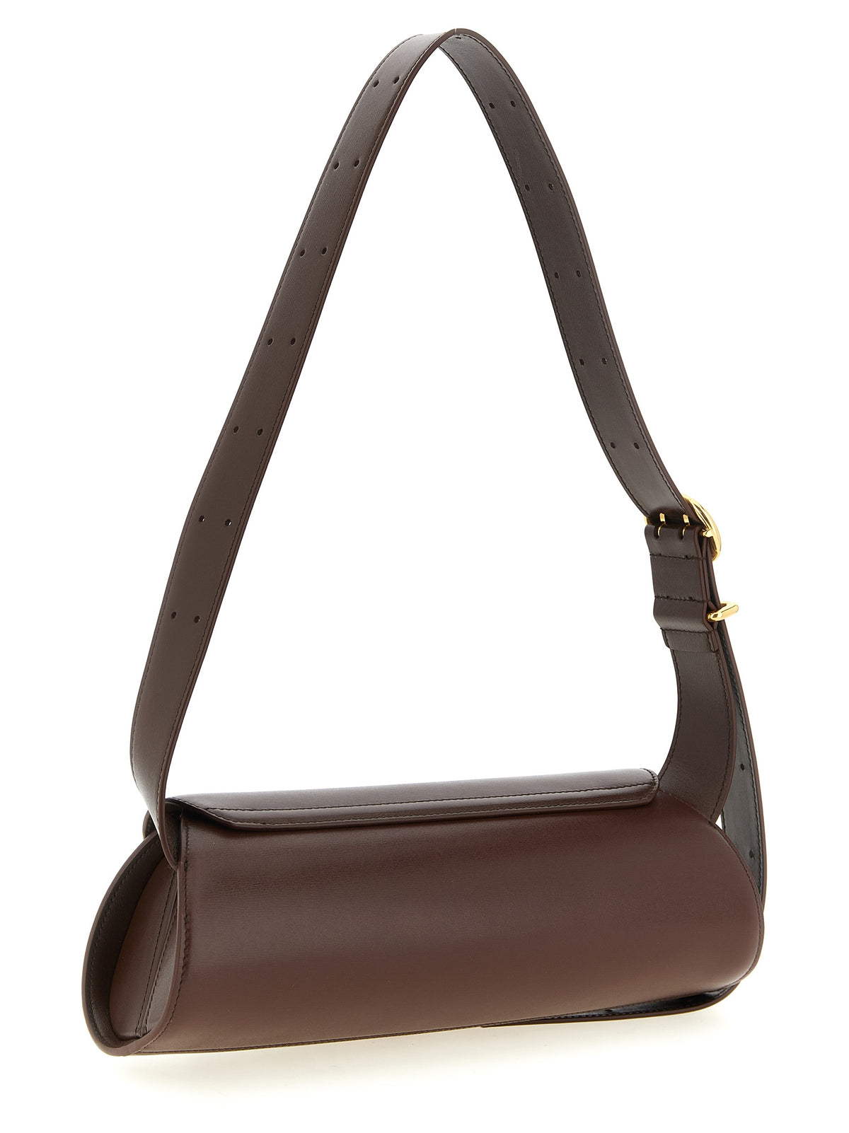 Jil Sander Cannolo Small Bag in Brown Calf Leather