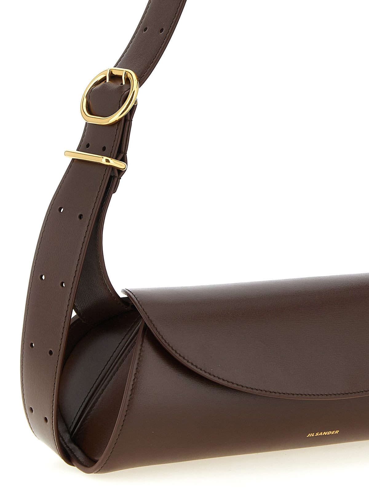 Jil Sander Cannolo Small Bag in Brown Calf Leather