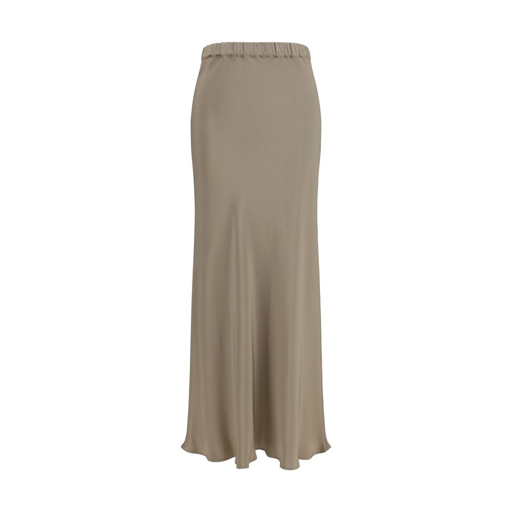 Max Mara Beige Silk Long Skirt
