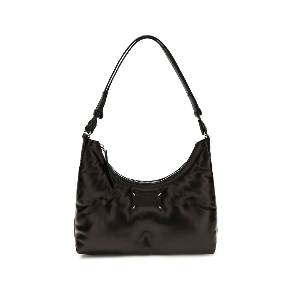 Maison Margiela Glam Slam Hobo Small in Black Quilted Lamb Leather
