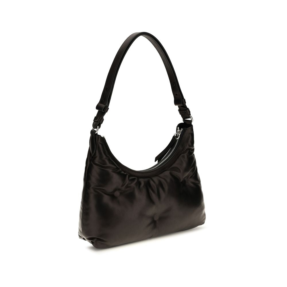 Maison Margiela Glam Slam Hobo Small in Black Quilted Lamb Leather
