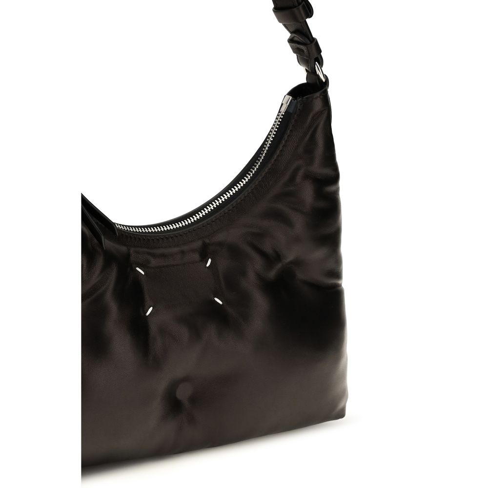 Maison Margiela Glam Slam Hobo Small in Black Quilted Lamb Leather