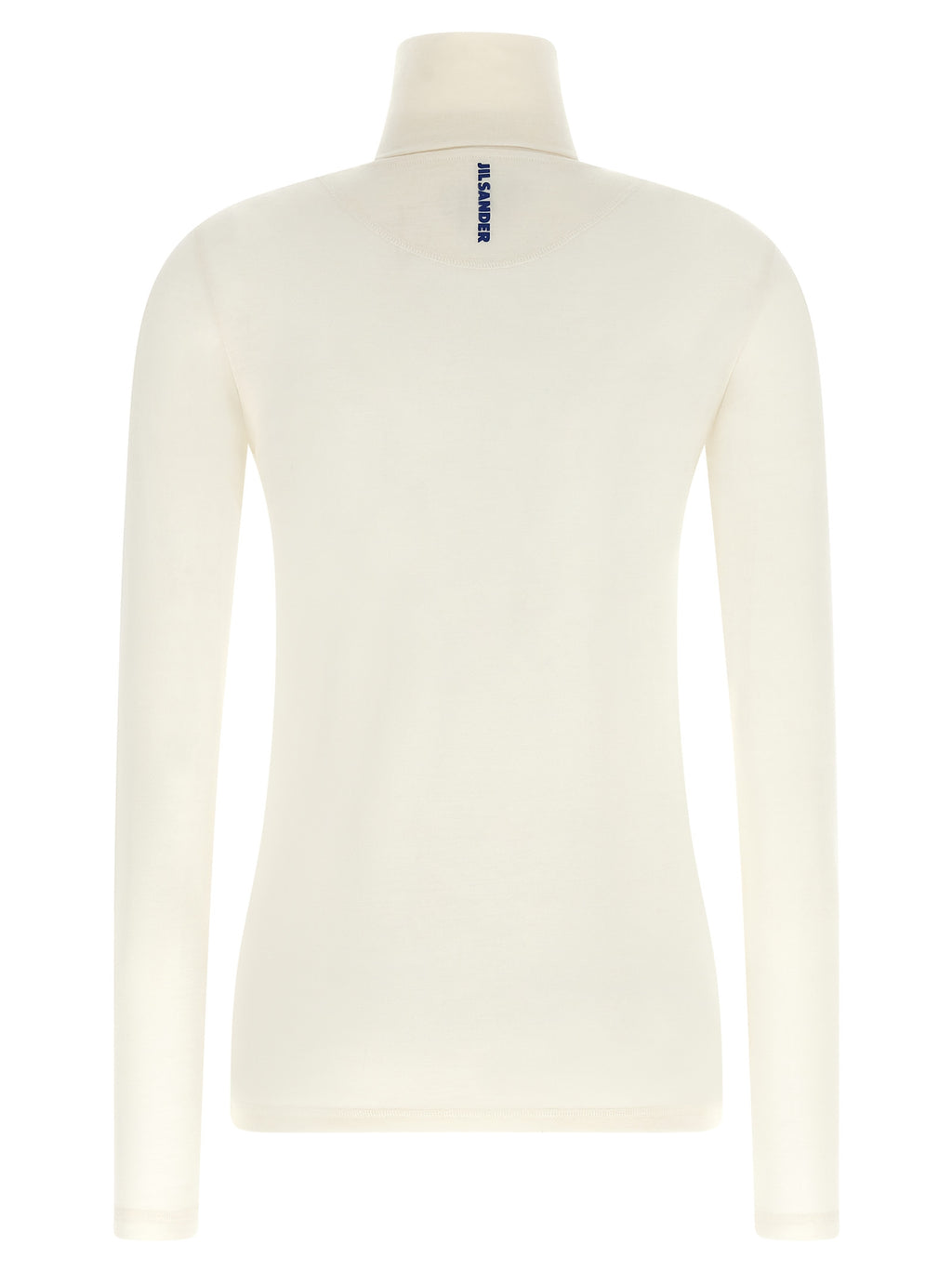 Jil Sander Half-Zip High-Neck Top in White