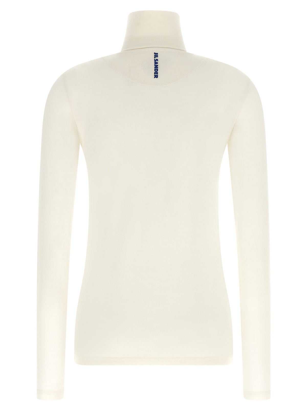 Jil Sander Half-Zip High-Neck Top in White