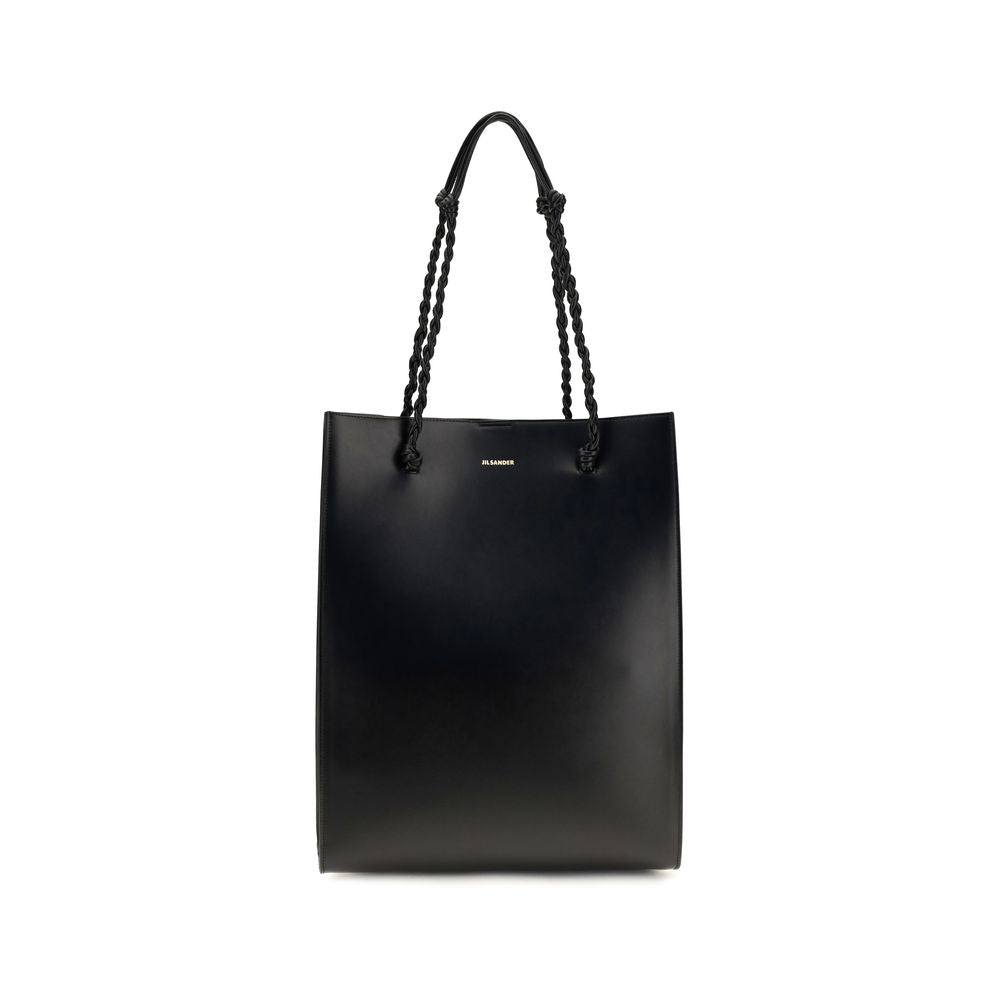 Jil Sander Tangle Tote in Black Calf Leather