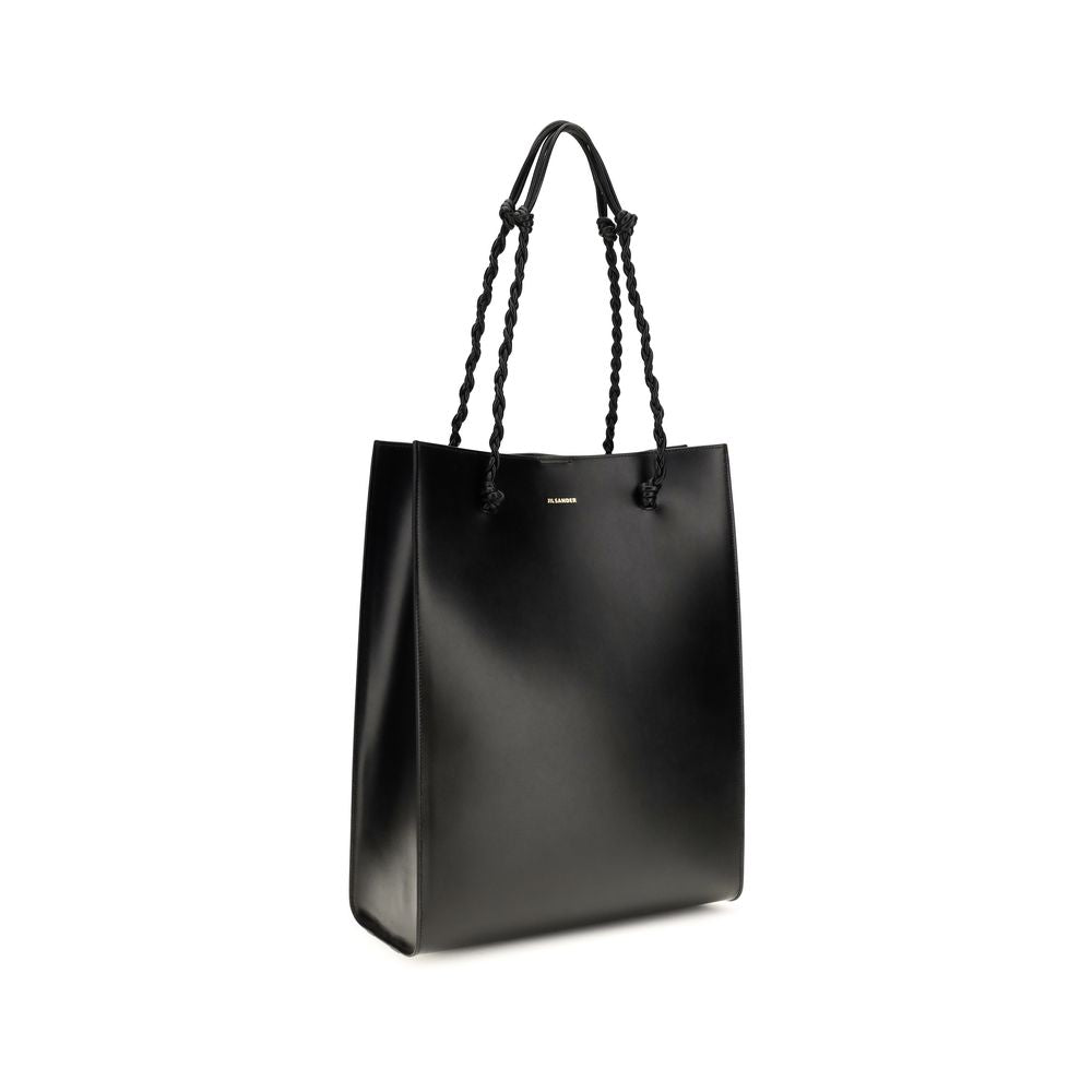 Jil Sander Tangle Tote in Black Calf Leather