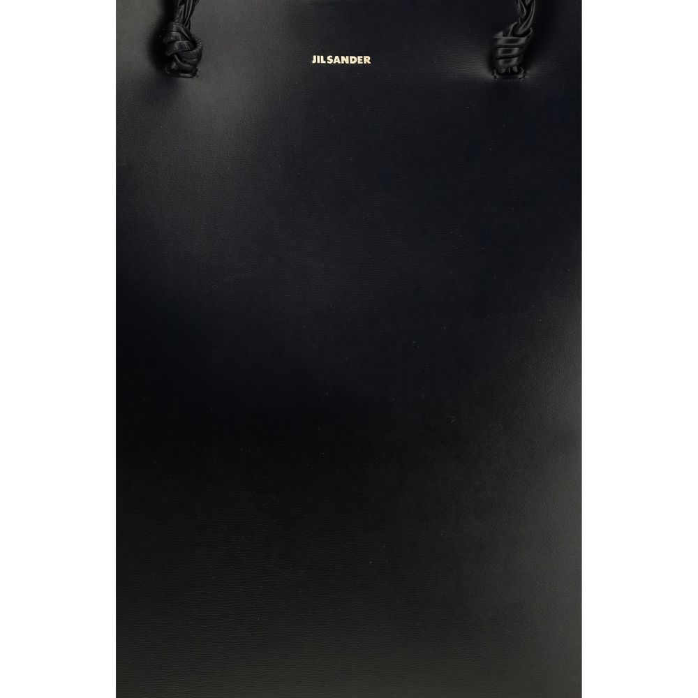Jil Sander Tangle Tote in Black Calf Leather