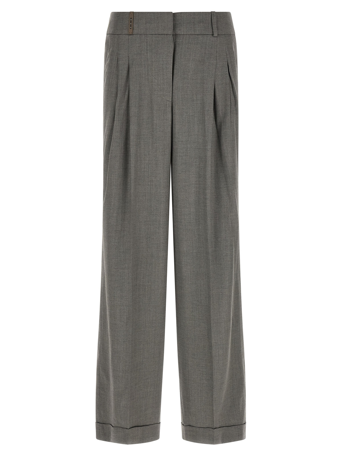 Peserico Gray Virgin Wool Casual Pants