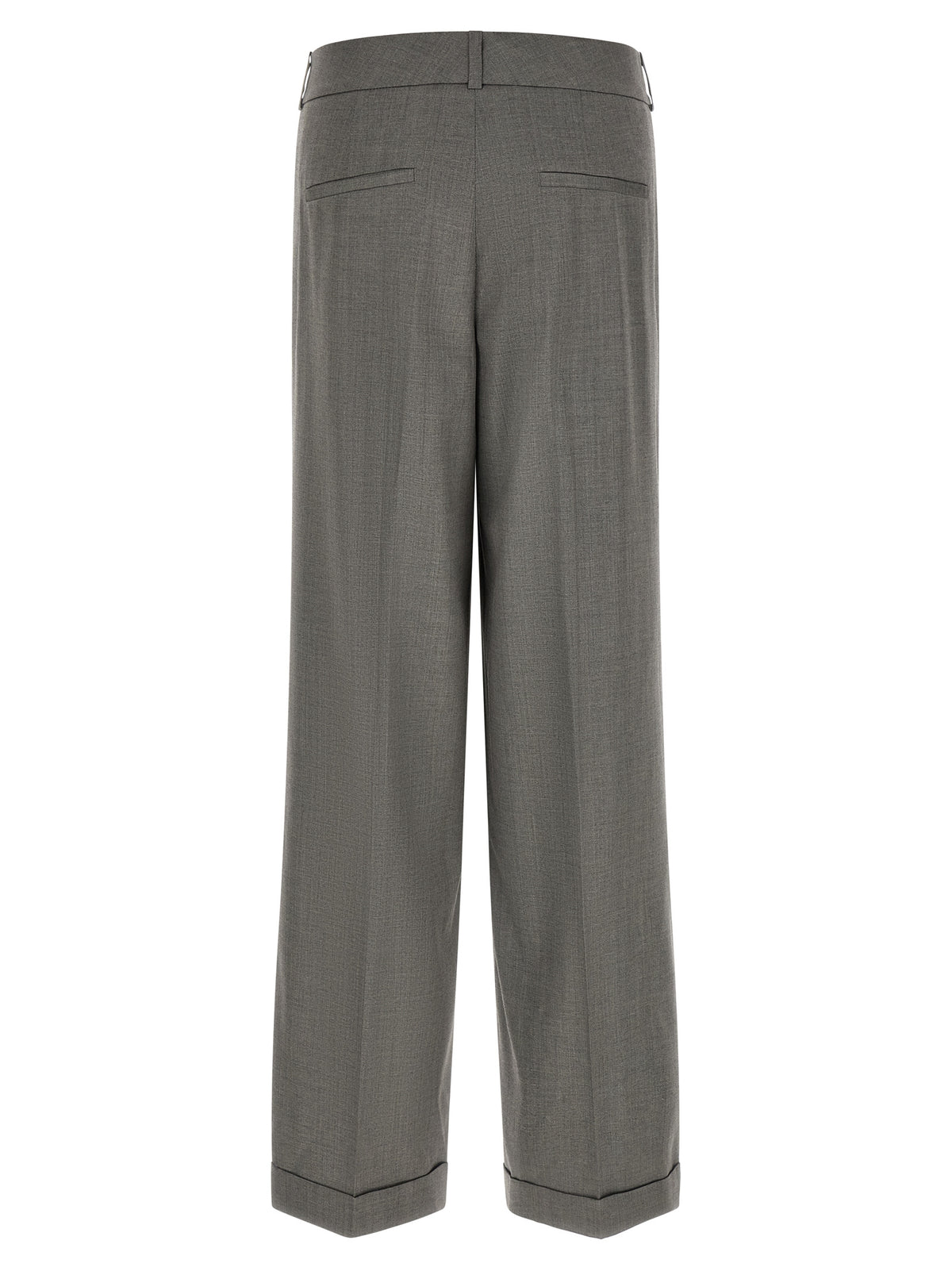 Peserico Gray Virgin Wool Casual Pants