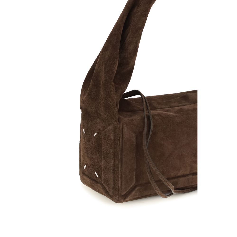 Maison Margiela Box Bag East West Small in Brown Suede