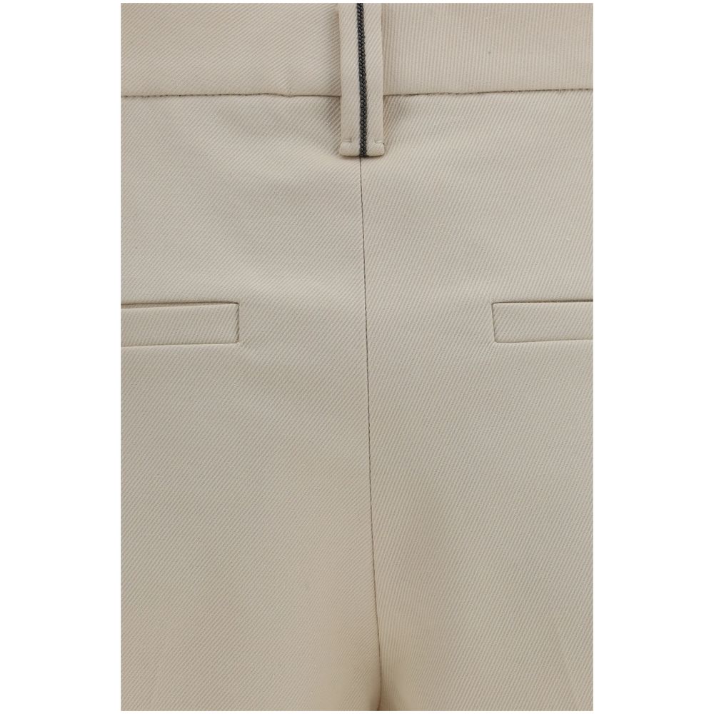 Brunello Cucinelli Beige Cotton Dress Pants