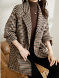 The Winslet Double-Breasted Plaid Blazer