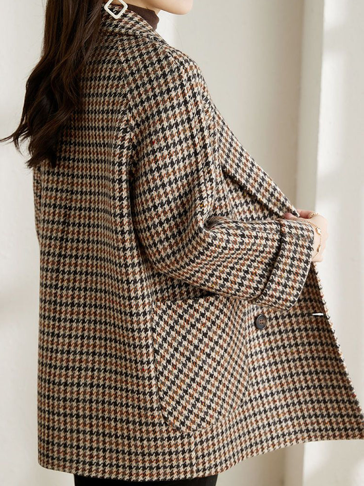 The Winslet Double-Breasted Plaid Blazer