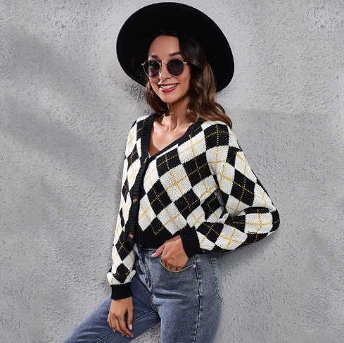 The Adley Diamond-Knit Cardigan
