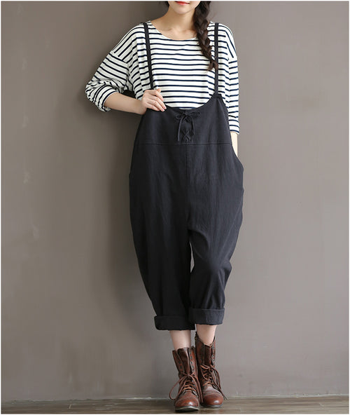 The Amara Cotton-Linen Strap Pants