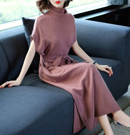 The Vienne Waist-Cinch Knit Dress