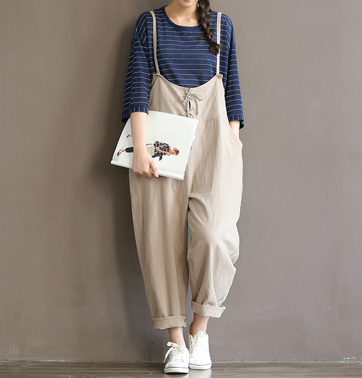 The Amara Cotton-Linen Strap Pants