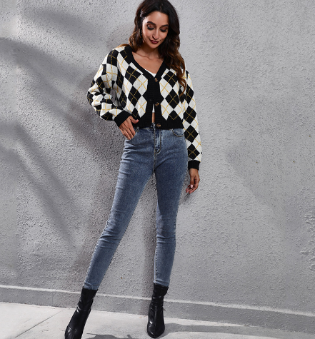 The Adley Diamond-Knit Cardigan
