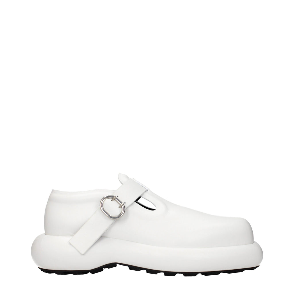 Jil Sander White Leather Mules