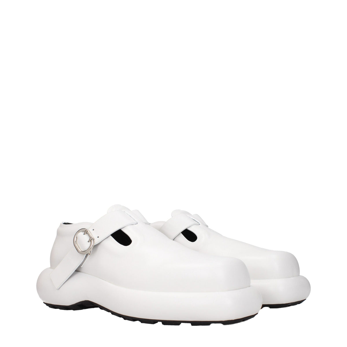 Jil Sander White Leather Mules