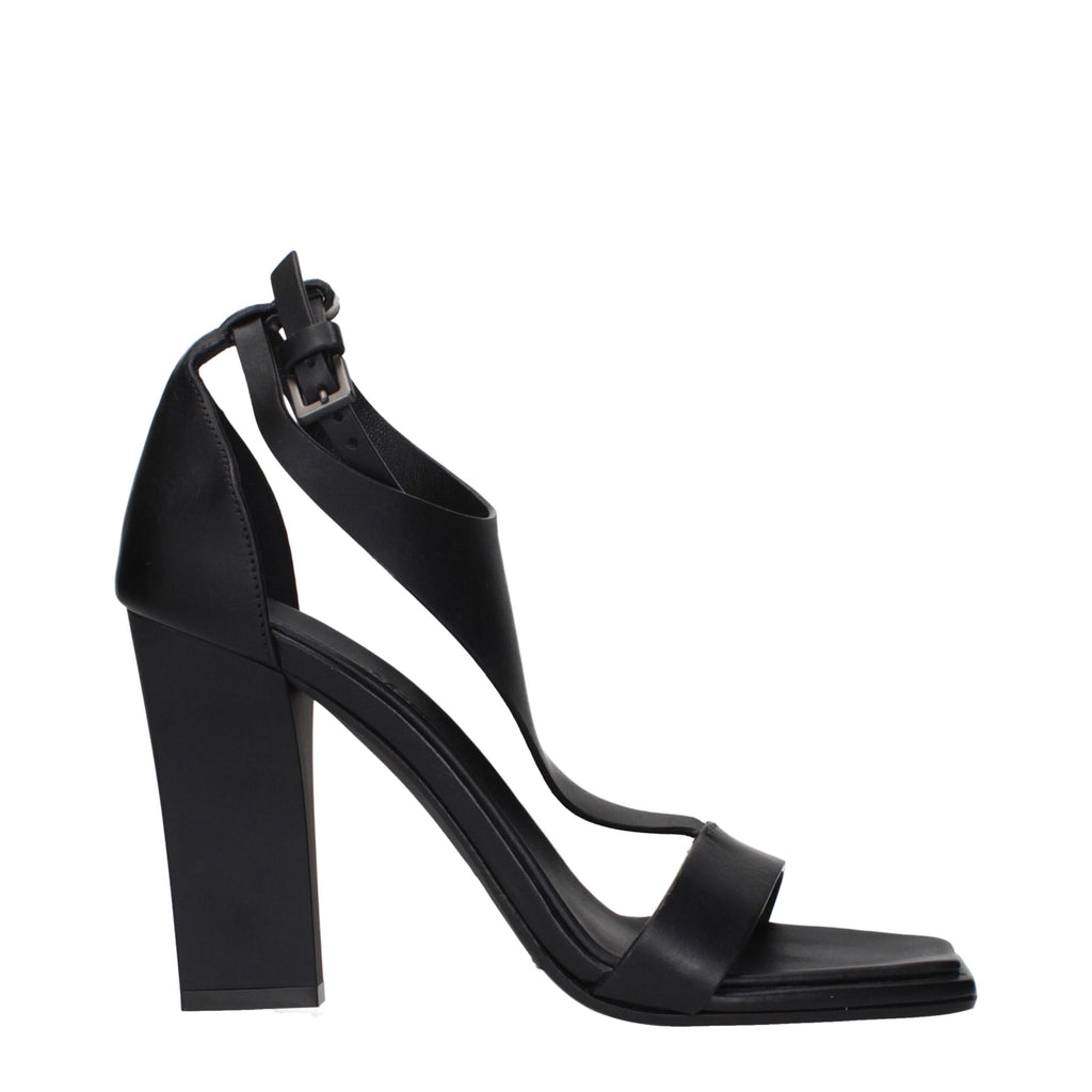 Max Mara Black Leather Stiletto Heel Sandals
