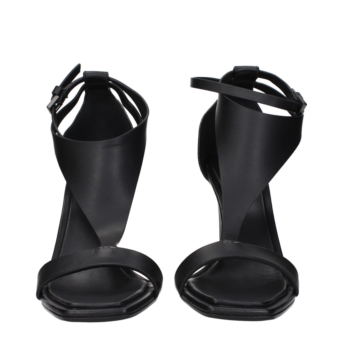 Max Mara Black Leather Stiletto Heel Sandals