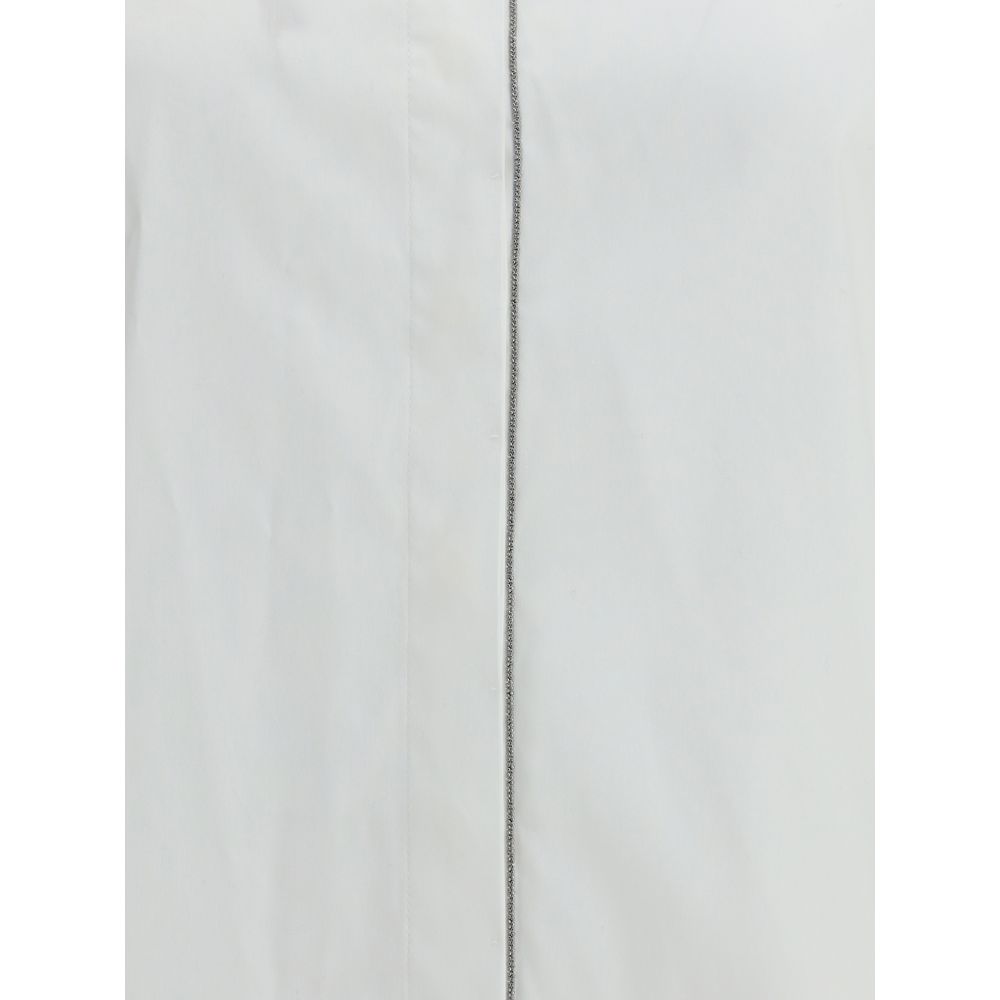 Brunello Cucinelli White Cotton Dress Shirt
