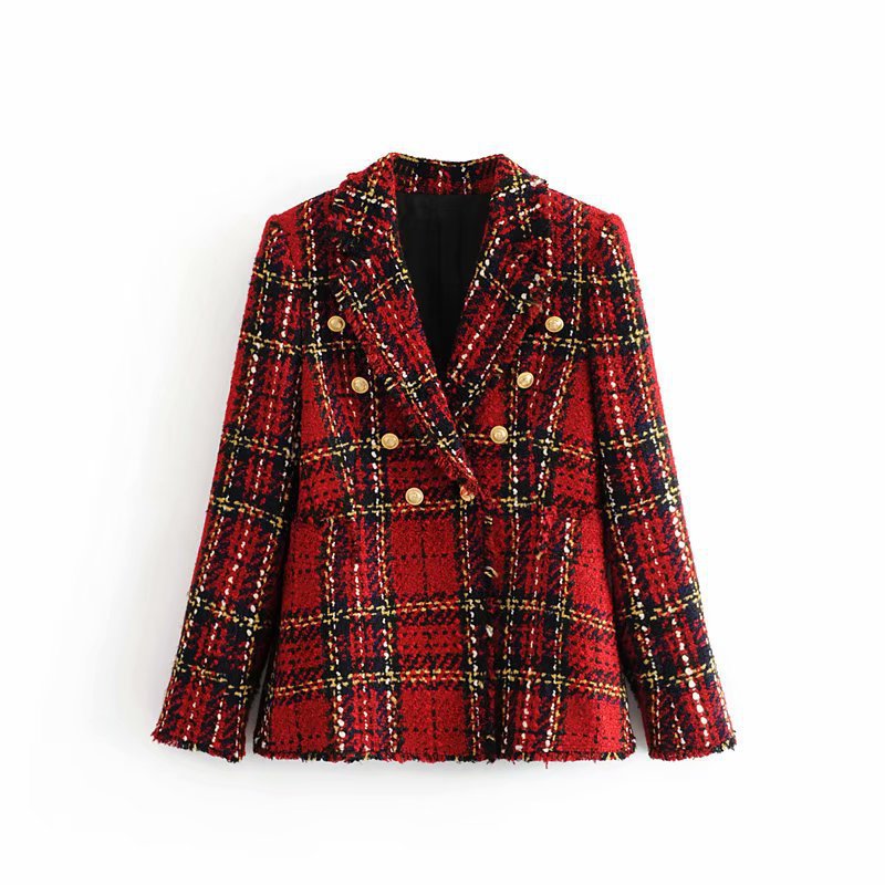 The Harlow Plaid Wool Blazer
