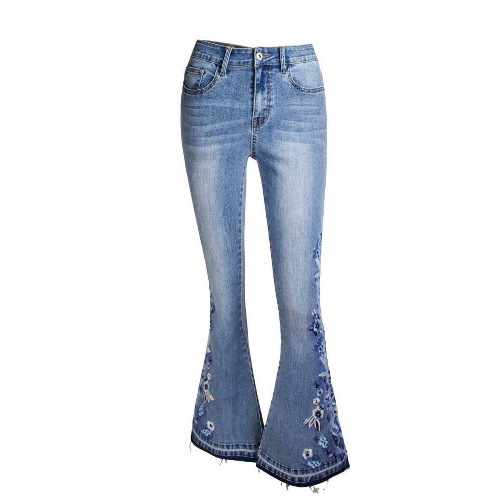 The Denby Embroidered Wide-Leg Jeans