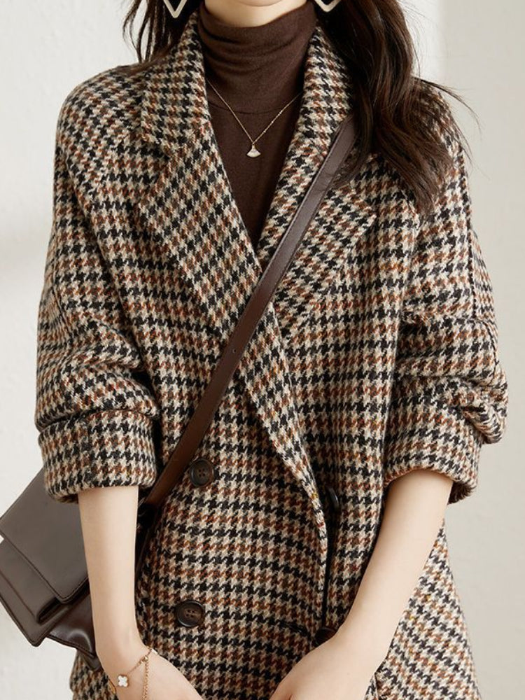 The Winslet Double-Breasted Plaid Blazer
