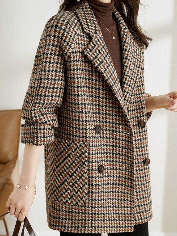 The Winslet Double-Breasted Plaid Blazer