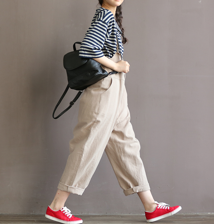 The Amara Cotton-Linen Strap Pants
